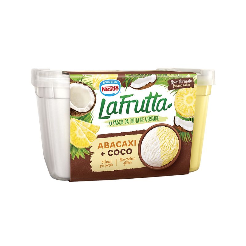Sorvete La Fruta 1l Abacaxi Com Coco (7899975802121)