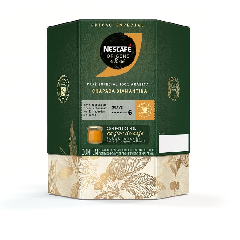 Café Nescafé 250g Lata Origens E 1 Vidro Mel Chapada Diamant (7891000806869)