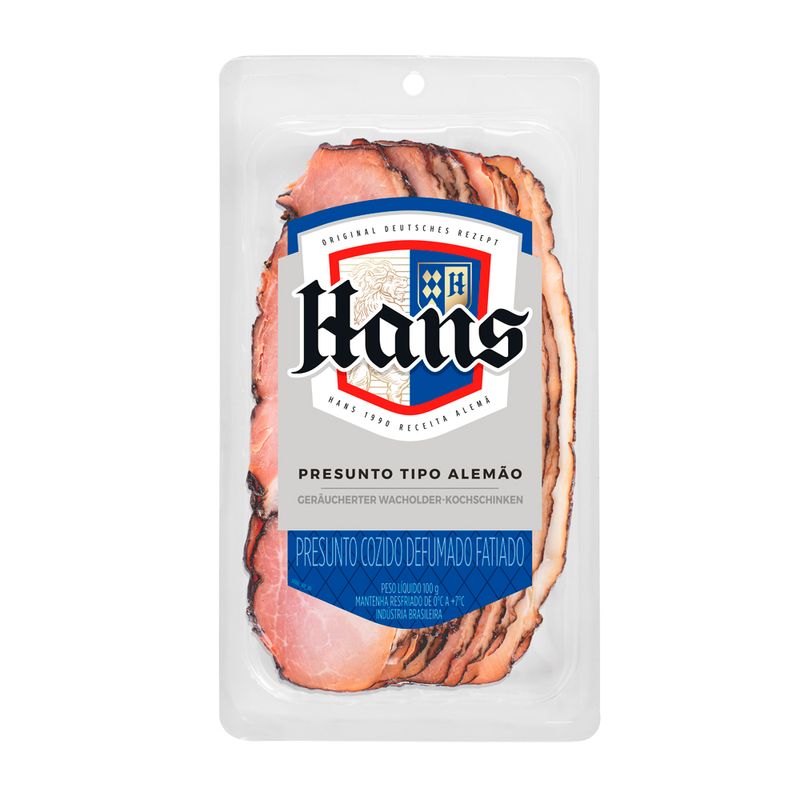 Presunto alemão fatiado Hans 100g (7894904239122)