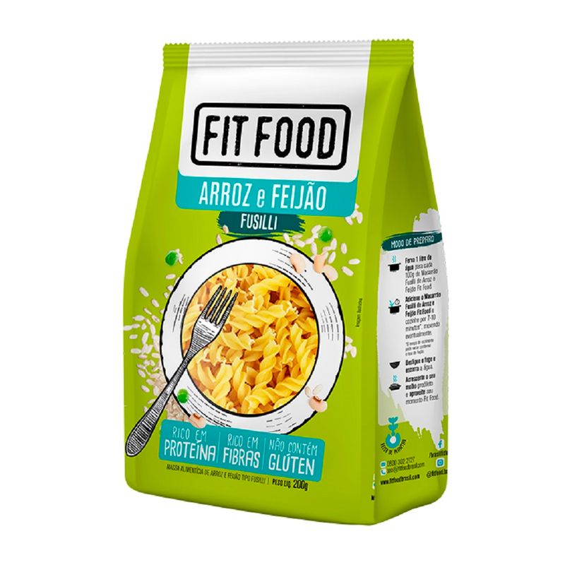 Macarrão de Arroz com Feijão Fusilli Fit Food Pacote 200g (7898649351767)