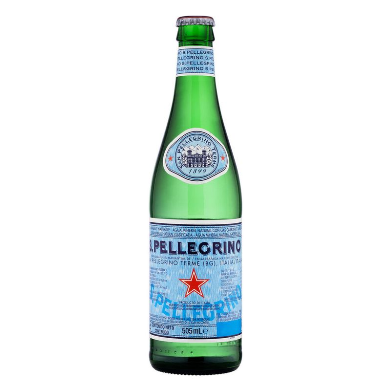 Água Mineral Natural com Gás S. Pellegrino Garrafa 505ml (8002270536502)