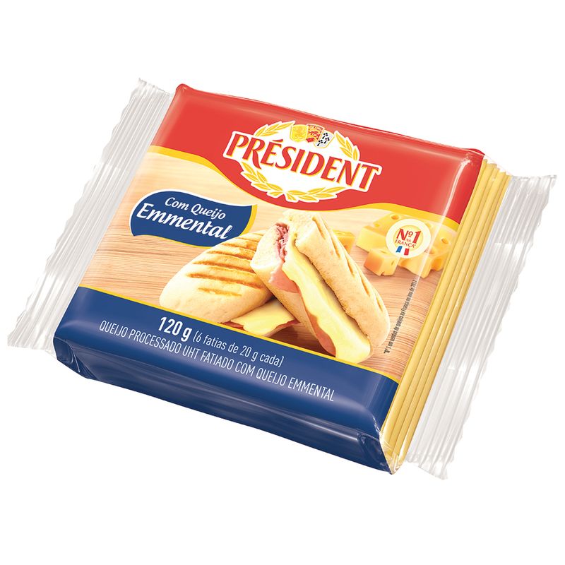 Queijo Emmental Fatiado Président 120g (3228025191269)