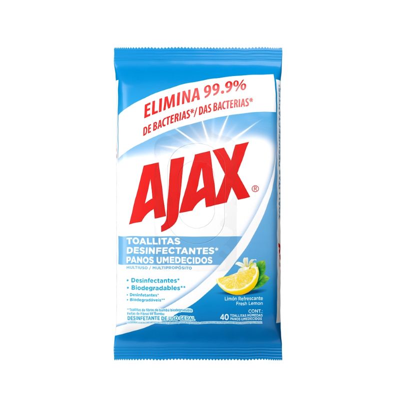 Panos Umedecidos Multiuso Ajax Antibacteriano (7509546663401)