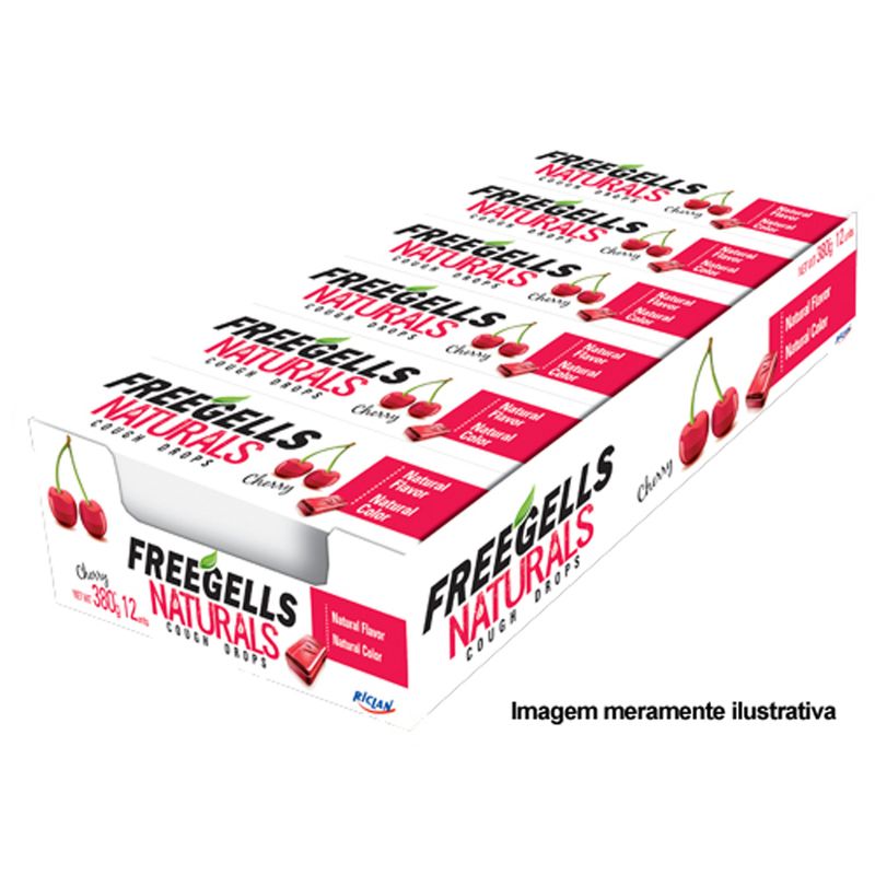 Bala Drops Freegells 3,17g Cereja (7891151032865)