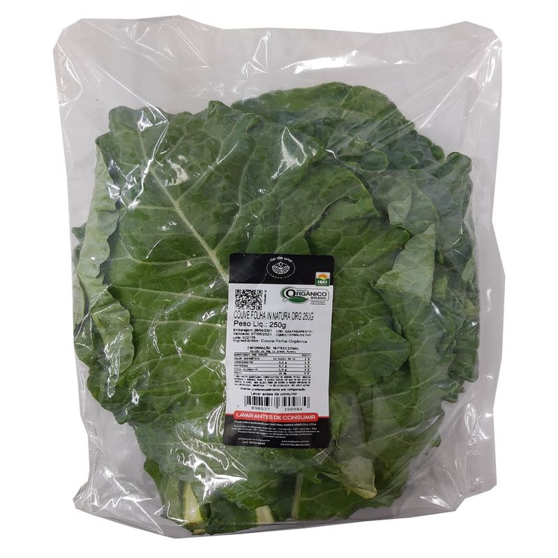 Couve Folha In Natura Orgânica Rdu 250g (7898537390984)