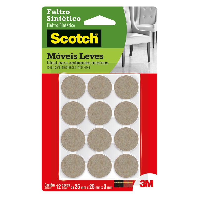 Feltro Sintético 3M Scotch Médio Redondo Marrom (7891040177813)