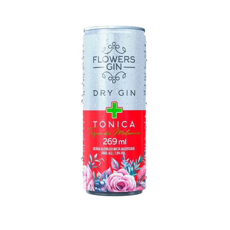 Bebida Mista Flowers Gin Tônica 269ml Lata Melancia (7908026900911)