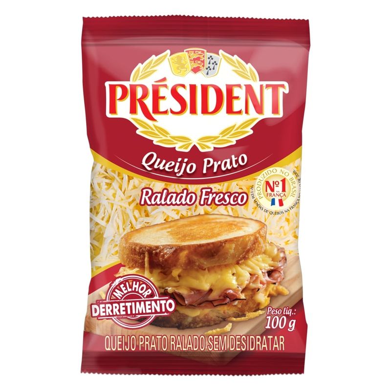 Queijo prato ralado Président 100g (7891097103261)