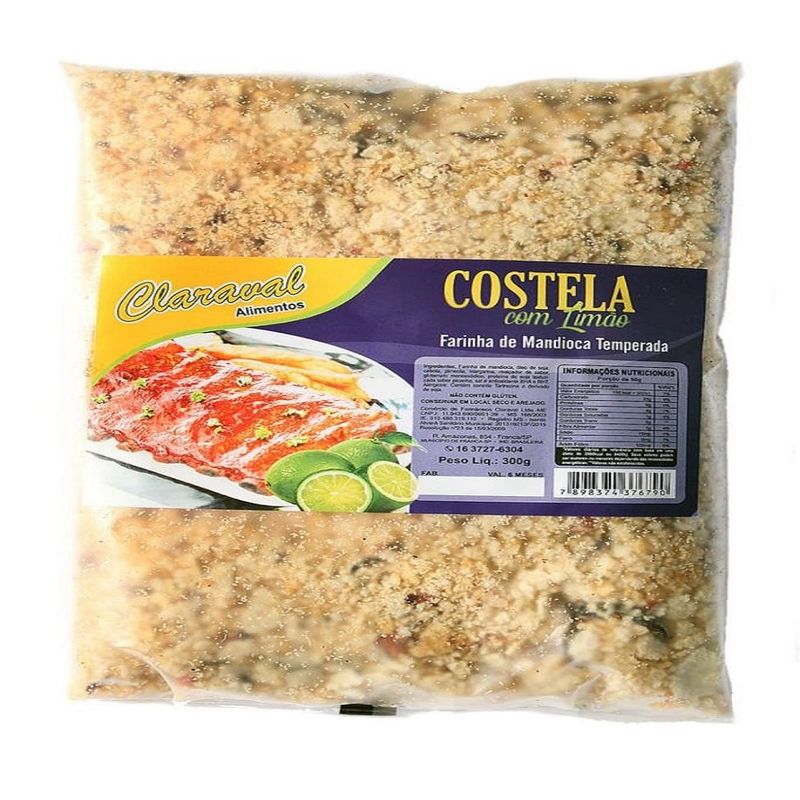 Farinha de mandioca sabor costela Claraval 300g (7898374376790)