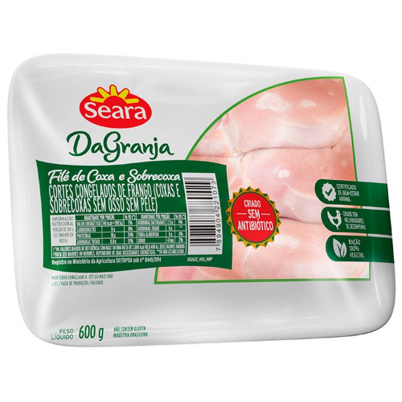 Coxa com sobrecoxa sem osso bandeja DaGranja 600g (7894904221073)