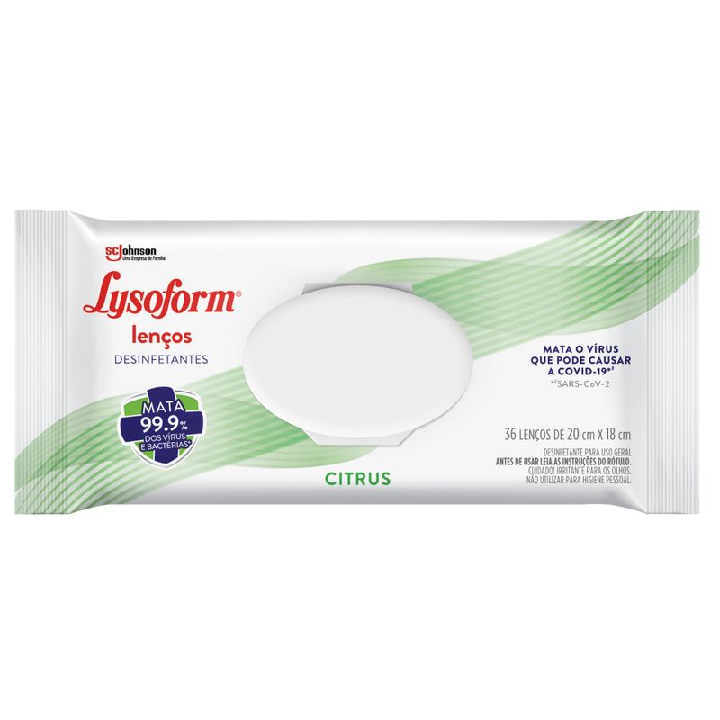 Lenço Desinfetante Lysoform Citrus (7894650940037)