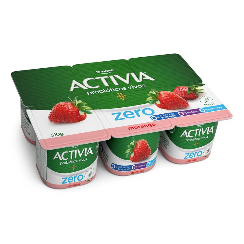 Leite Fermentado Polpa Activia Zero Morango 510g (7891025123828)