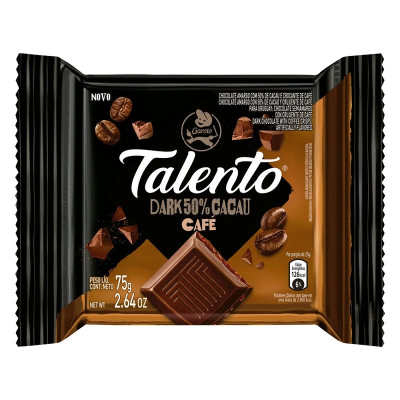 Chocolate Garoto 75g Talento Dark Cafe (7891008119848)