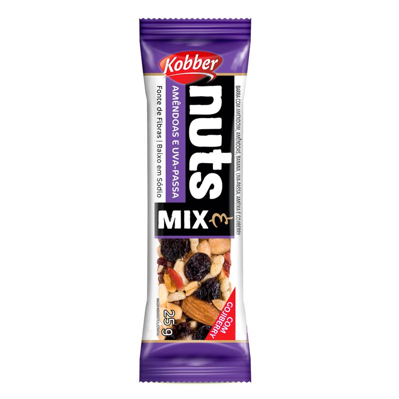 Barra de Cereal Nuts Kobber Uva Passa 25g (7891772154182)