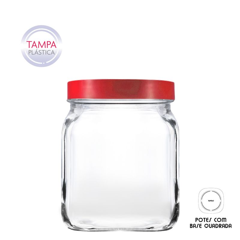 Pote Vidro Kitchen Ruvolo Tampa Plástica M (7899619917907)