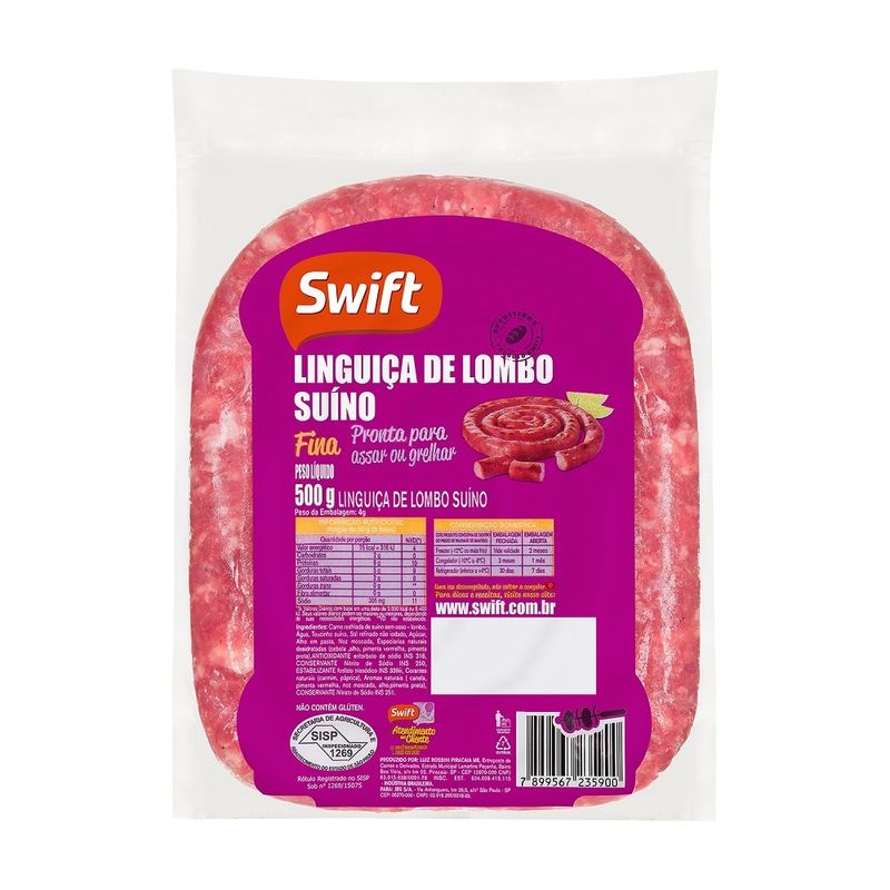 Linguiça Lombo Swift 500g Fina (7898936155634)