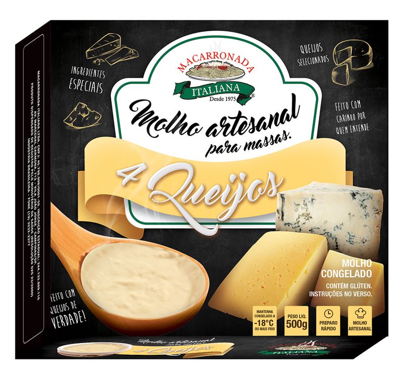 Molho Artesanal Macarronada Italiana 500g 4 Queijos (7898270430244)