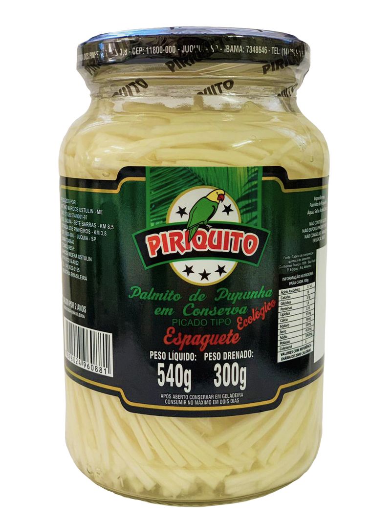 Palmito Piriquito Espaguete 300G (7898024960881)