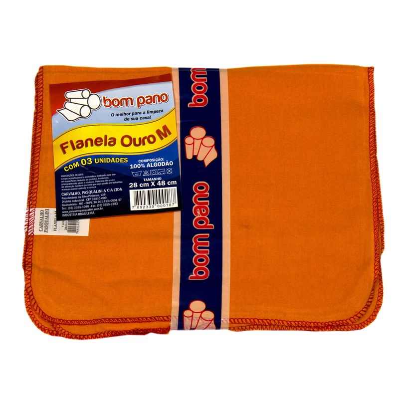 Flanela Ouro Bom Pano Com 3 Unidades (7892330000187)