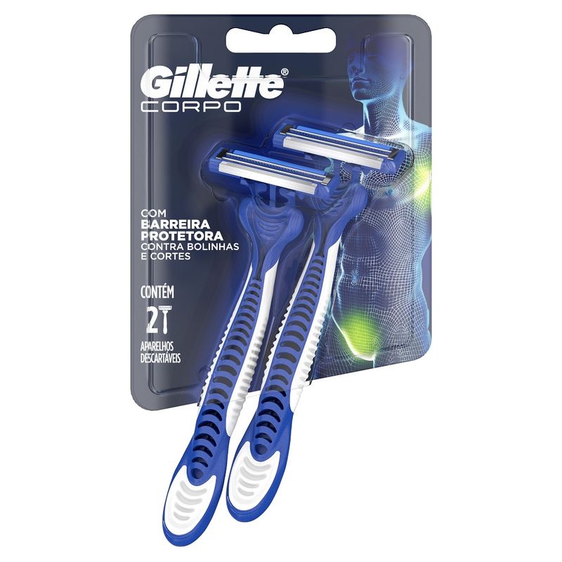 Aparelho Barbear Gillette Corpo Com 2 Unidades (7500435178594)