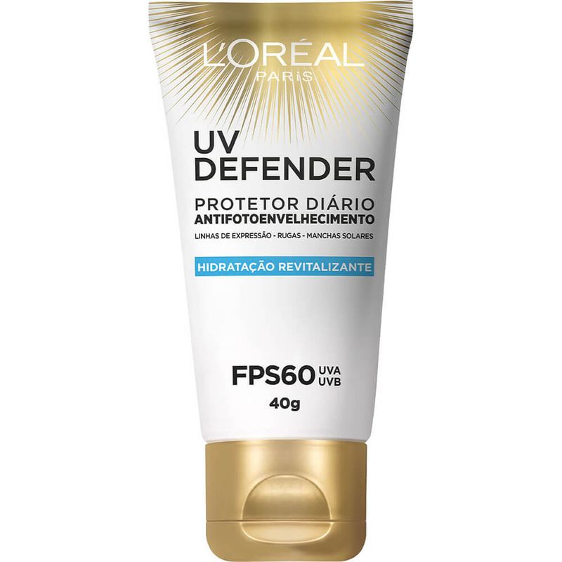 Protetor Solar Facial L'Oréal Paris UV Defender Hidratação FPS 60, 40g (7899706181808)