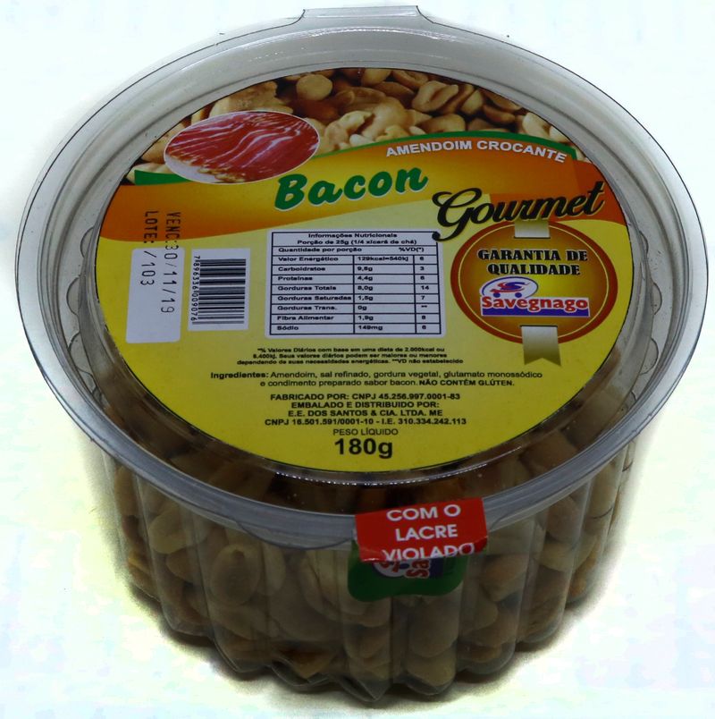 Amendoim Salgado Gourmet 180g Bacon (7898577320866)
