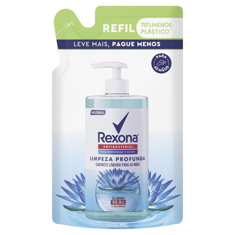 Sabonete Líquido Antibacterial para Mãos Rexona Refil 500ml (7891150086012)
