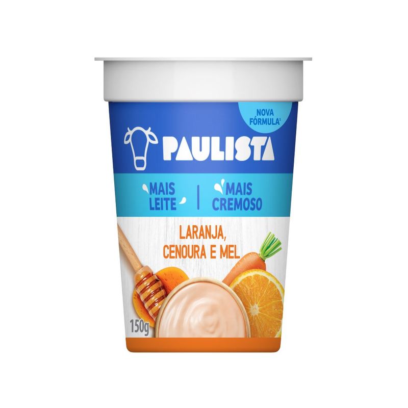 Iogurte Paulista Laranja, Cenoura e Mel 150g (7891025121220)
