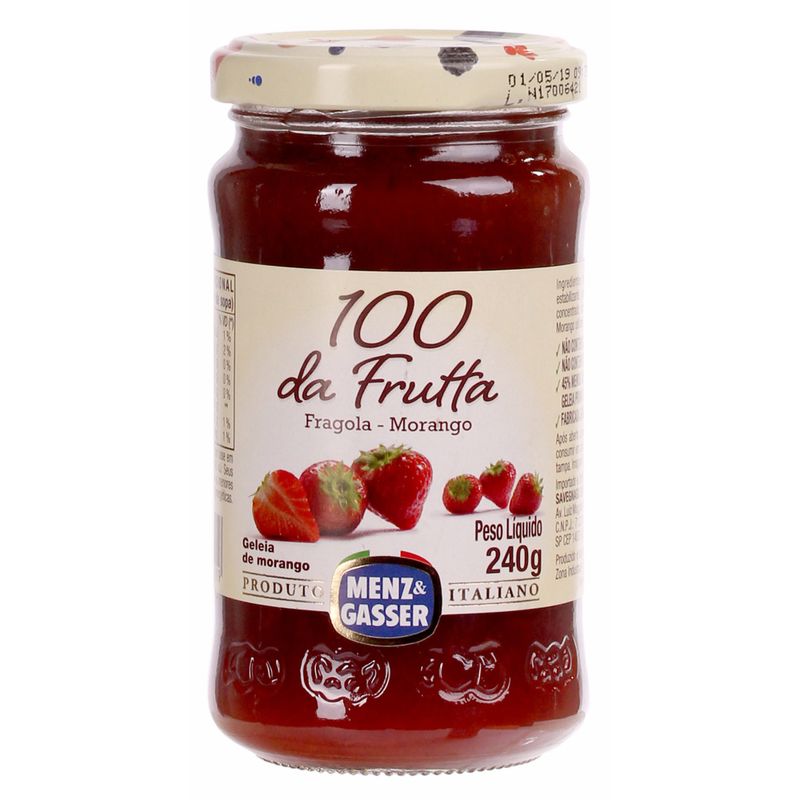 Geléia 100% Da Frutta Morango 240g (8008660097219)