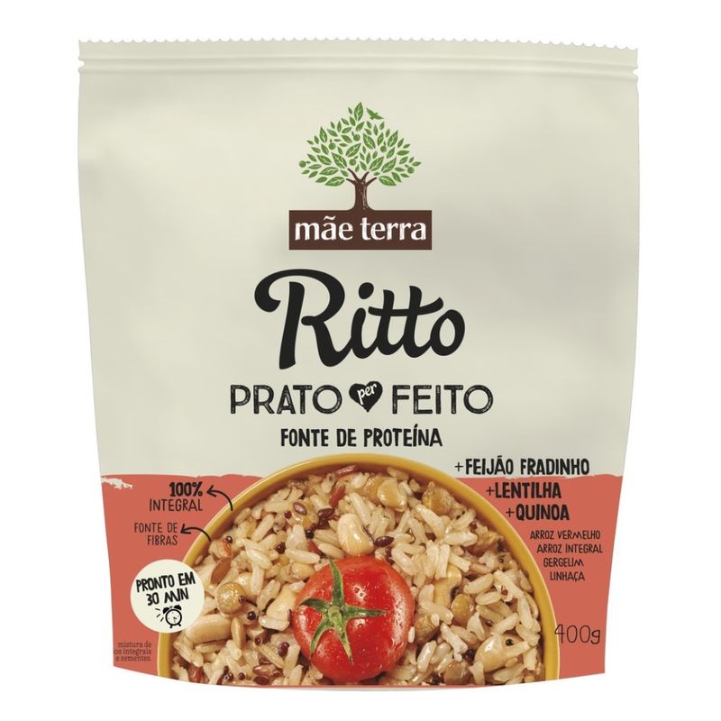 Ritto Arroz Mãe Terra Grãos Integrais Prato Feito 400g (7891150079595)