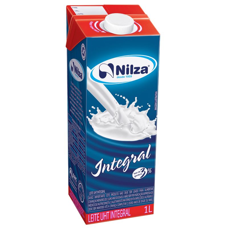 Leite Longa Vida Nilza Com Tampa Integral 1l (7898080641328)