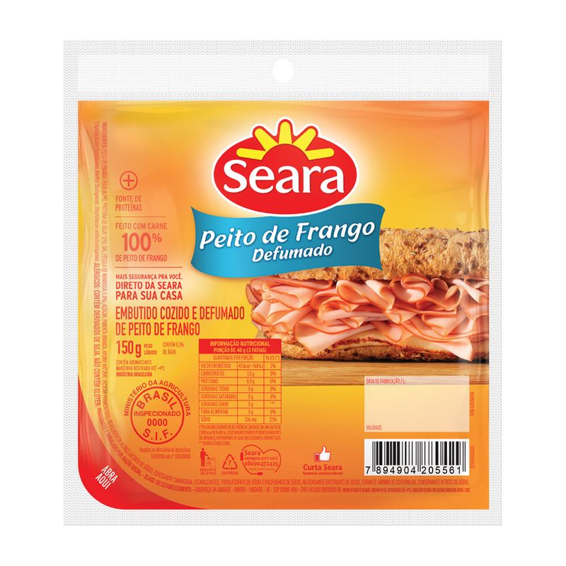 Peito de frango fatiado Seara 150g (7894904268535)