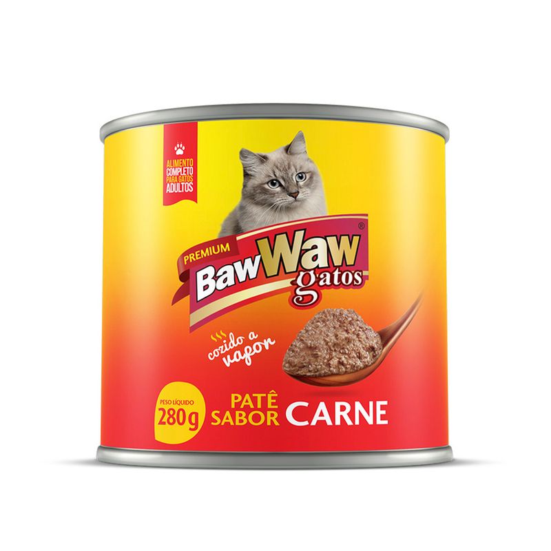 Baw Waw carne em lata de gatos 280g (7899306008253)