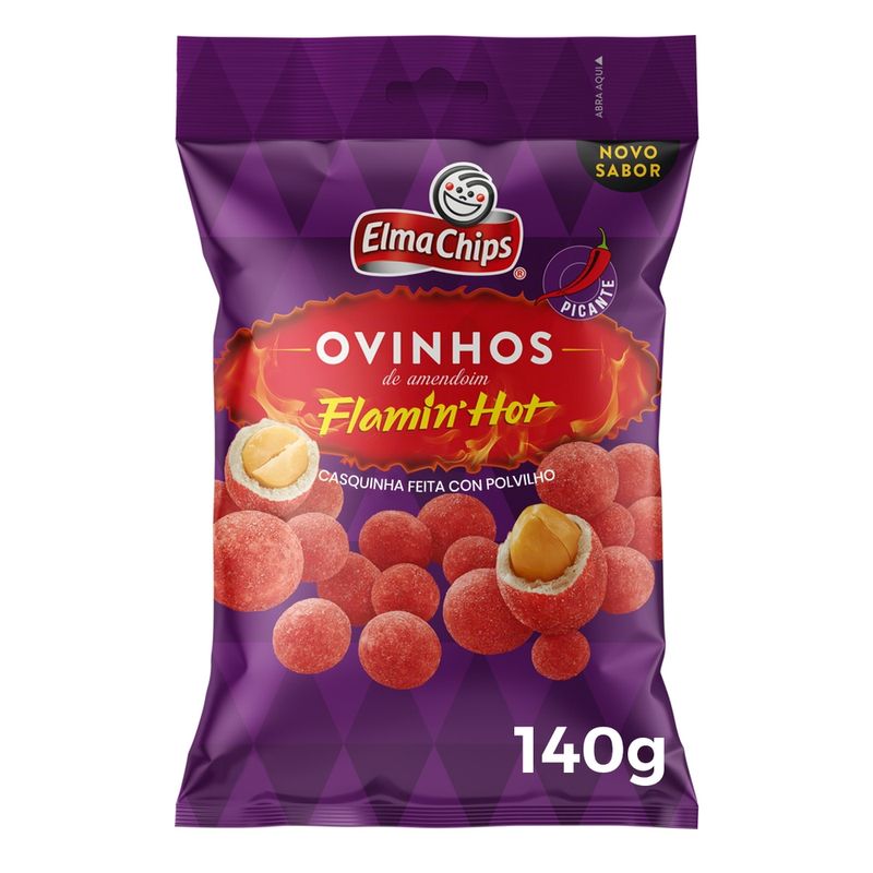 Amendoim Ovinhos Elma Chips Flamin Hot 140g (7892840819019)