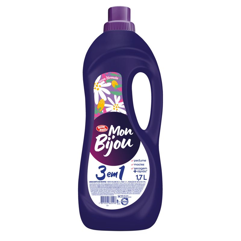 Amaciante de Roupa Mon Bijou 1,7L 3 EM 1 (7891022860498)