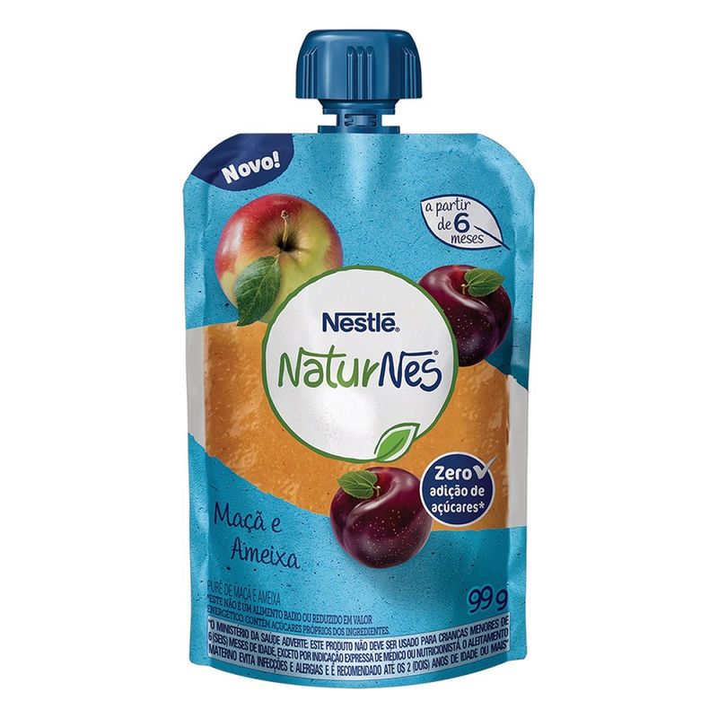 Purê Nestlé Naturnes Maçã e Ameixa 99g (7501058653932)