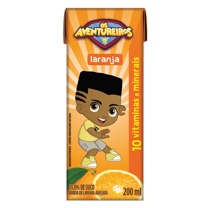Bebida Com Suco Aventureiros Laranja 200ml (7898966688195)