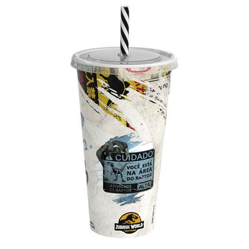 Copo Plastico Plasutil 700ml Com Tampa Jurassic (7899808865330)