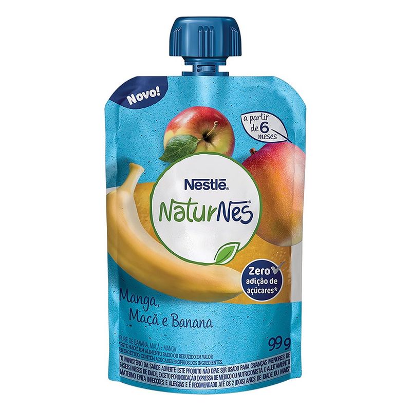 Purê Nestlé Naturnes Manga, Maça E Banana 99g (7501058653925)