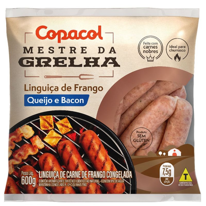 Linguica Frango Copacol 600g Queijo Baco (7891527066173)