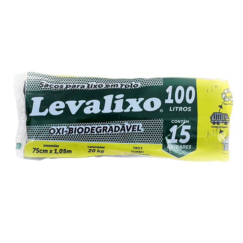 Saco Para Lixo Em Rolo Levalixo 100L (7897895800999)