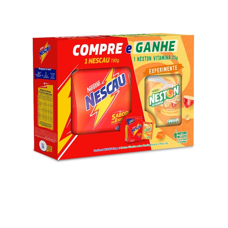 Achocolatado Pó Nescau 730g Grátis Cereal Neston Vitamin 23g (7891000358849)