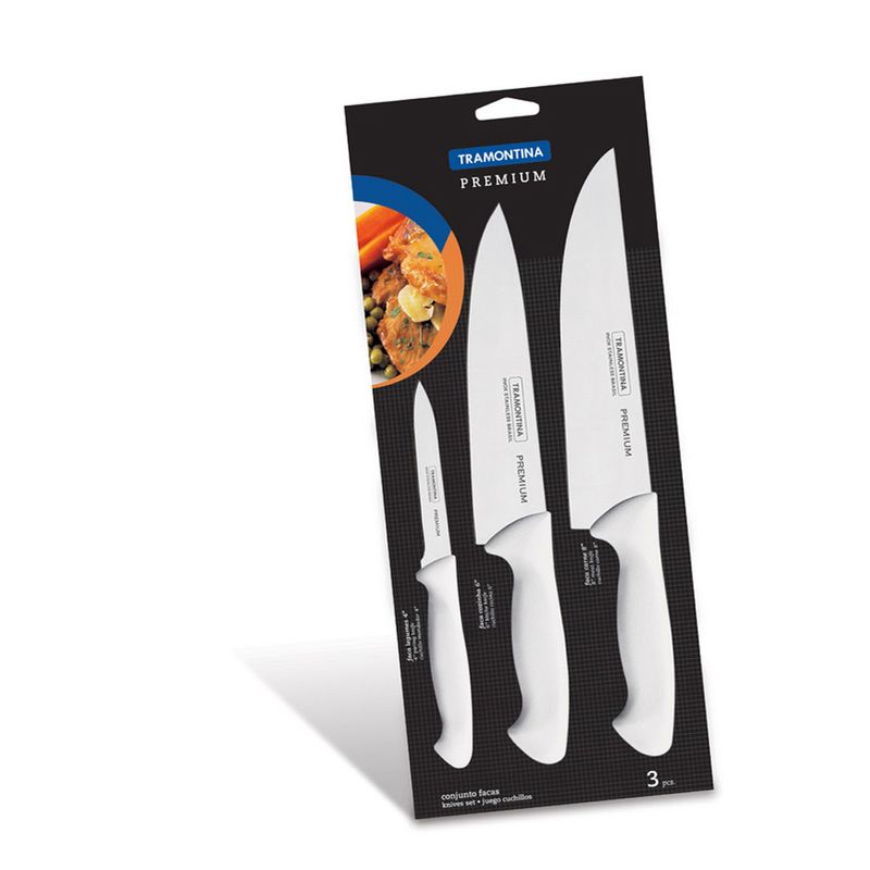 Conjunto Faca Inox Tramontina 3pcs Premium (7891112086562)