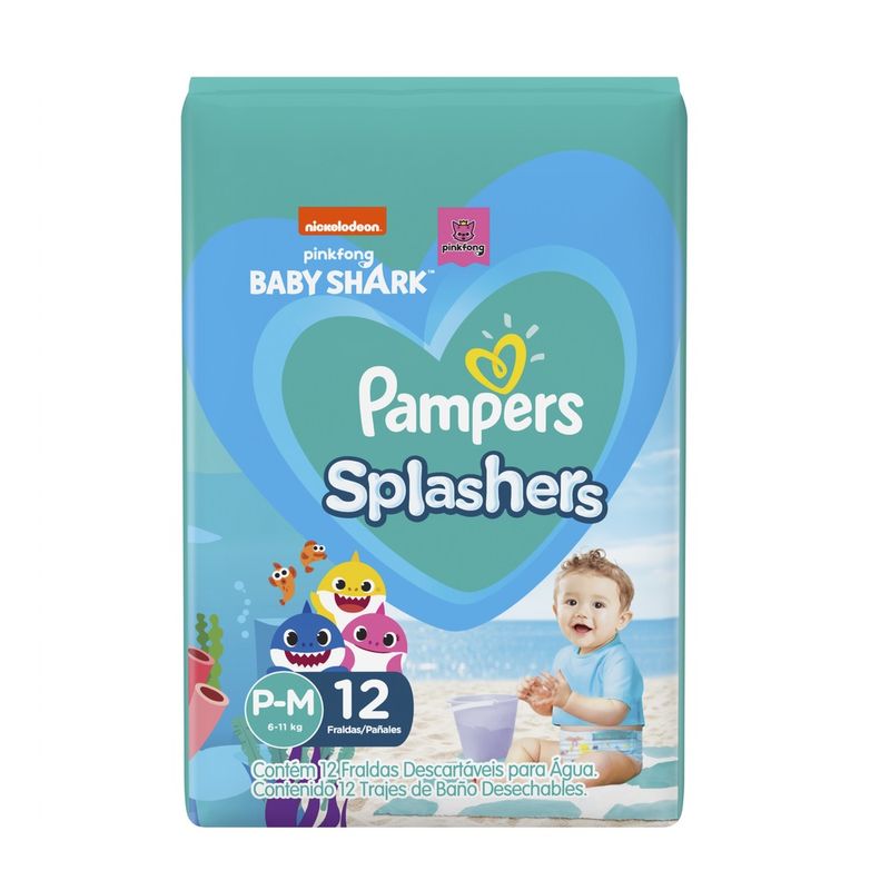 Fraldas Para Água Pampers Splashers P M 12 Unidades (7500435157513)