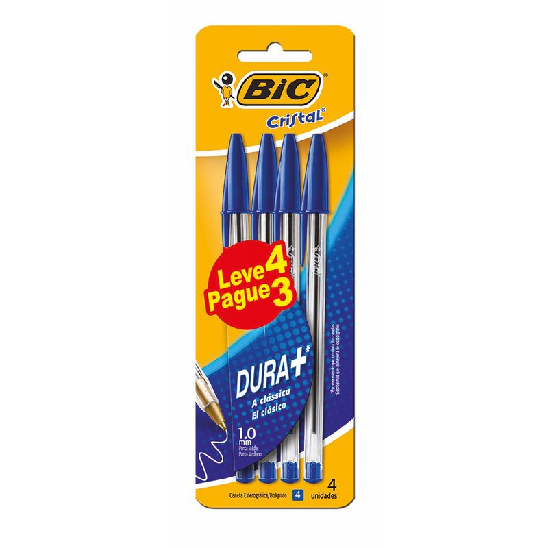 Caneta Bic Cristal L4P3 Azul (703301433958)