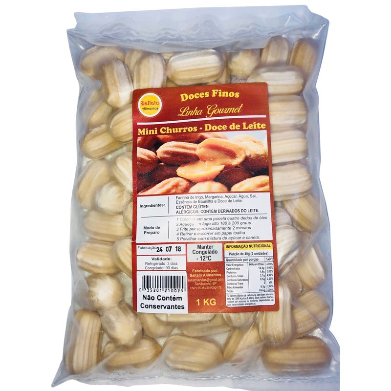 Mini Churros Doce Leite Sallato 1kg (735201210025)