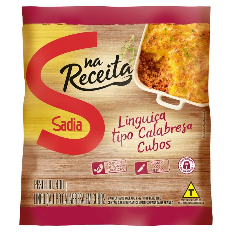 Linguiça Calabresa Sadia Cubos 400g (7891515582159)