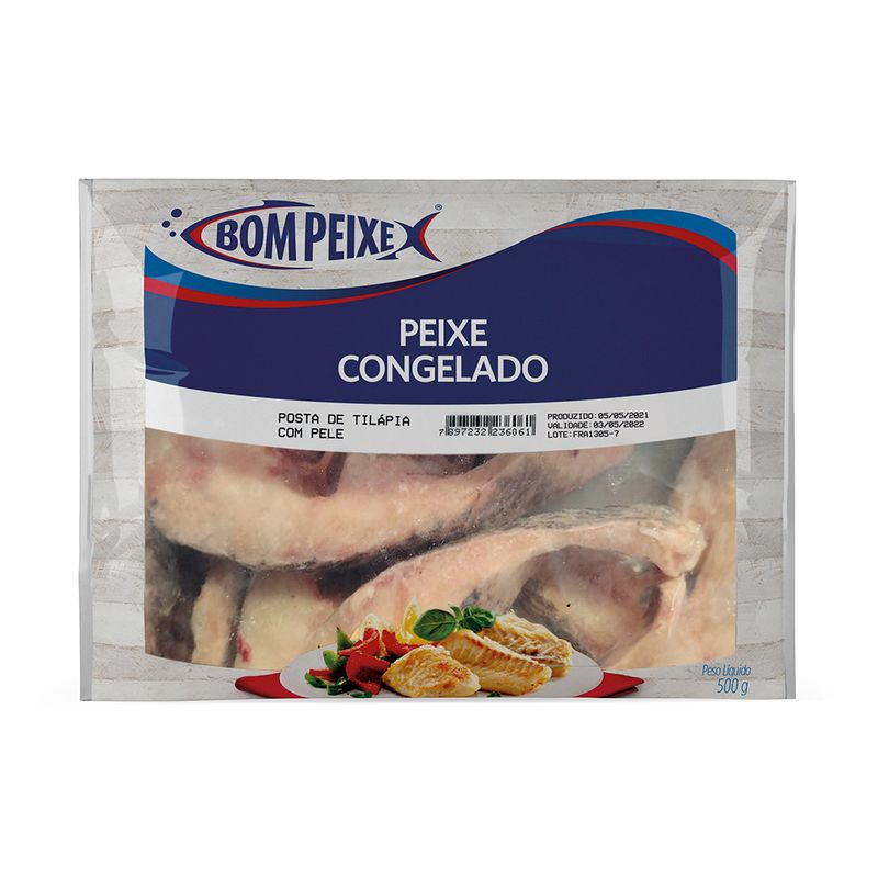 Peixe Tilápia Bom Peixe 500g Posta Com Pele (7897232214595)