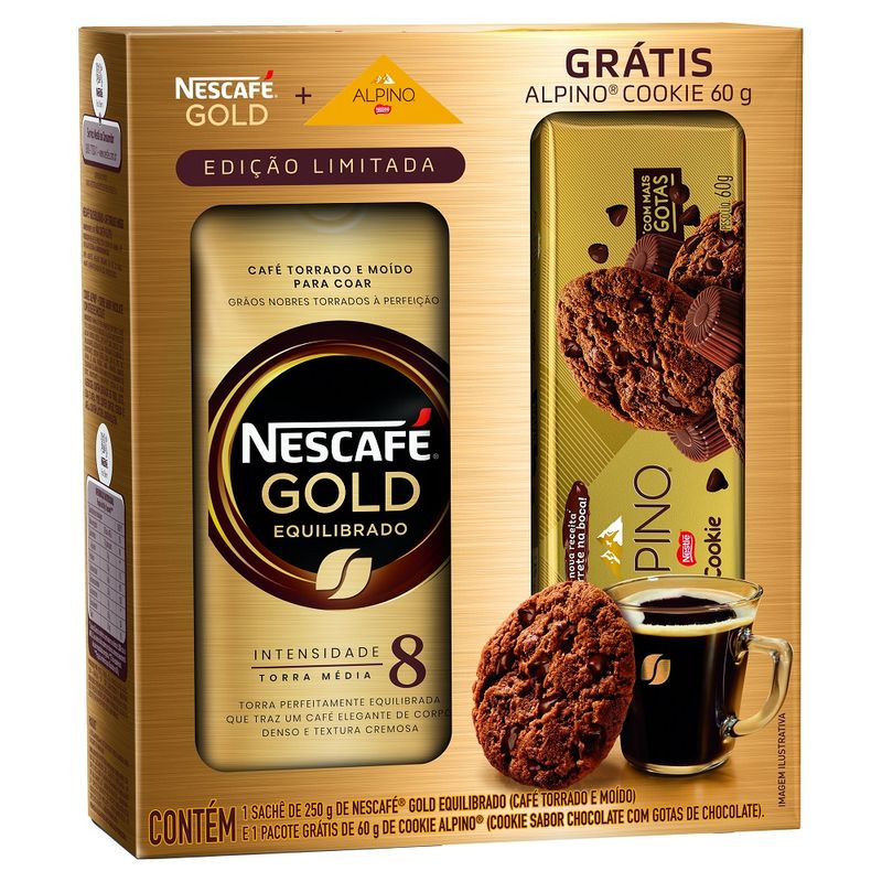 Café Nescafé Gold 250g Grátis Cookie Alpino 60g (7891000627488)