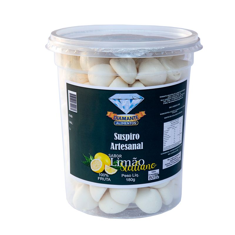 Suspiro Diamante 180g Artesanal Limão Siciliano (7898960649260)